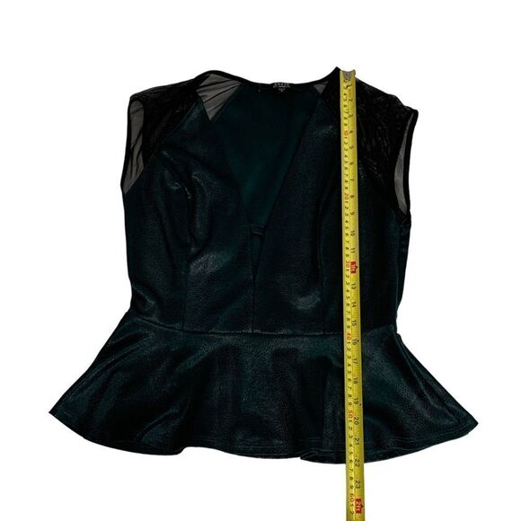 GUESS Green Deep Plunge Mesh Cutout Top - Picture 6 of 7